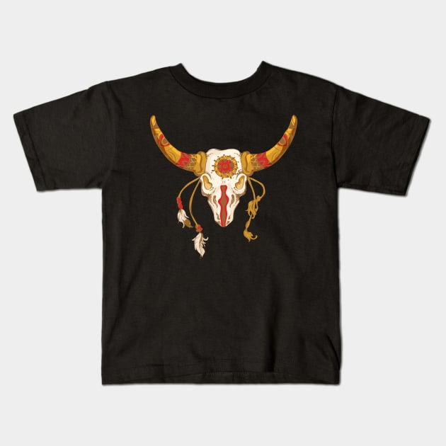 Skeleton Totem Kids T-Shirt by saigon199x